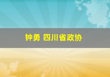 钟勇 四川省政协